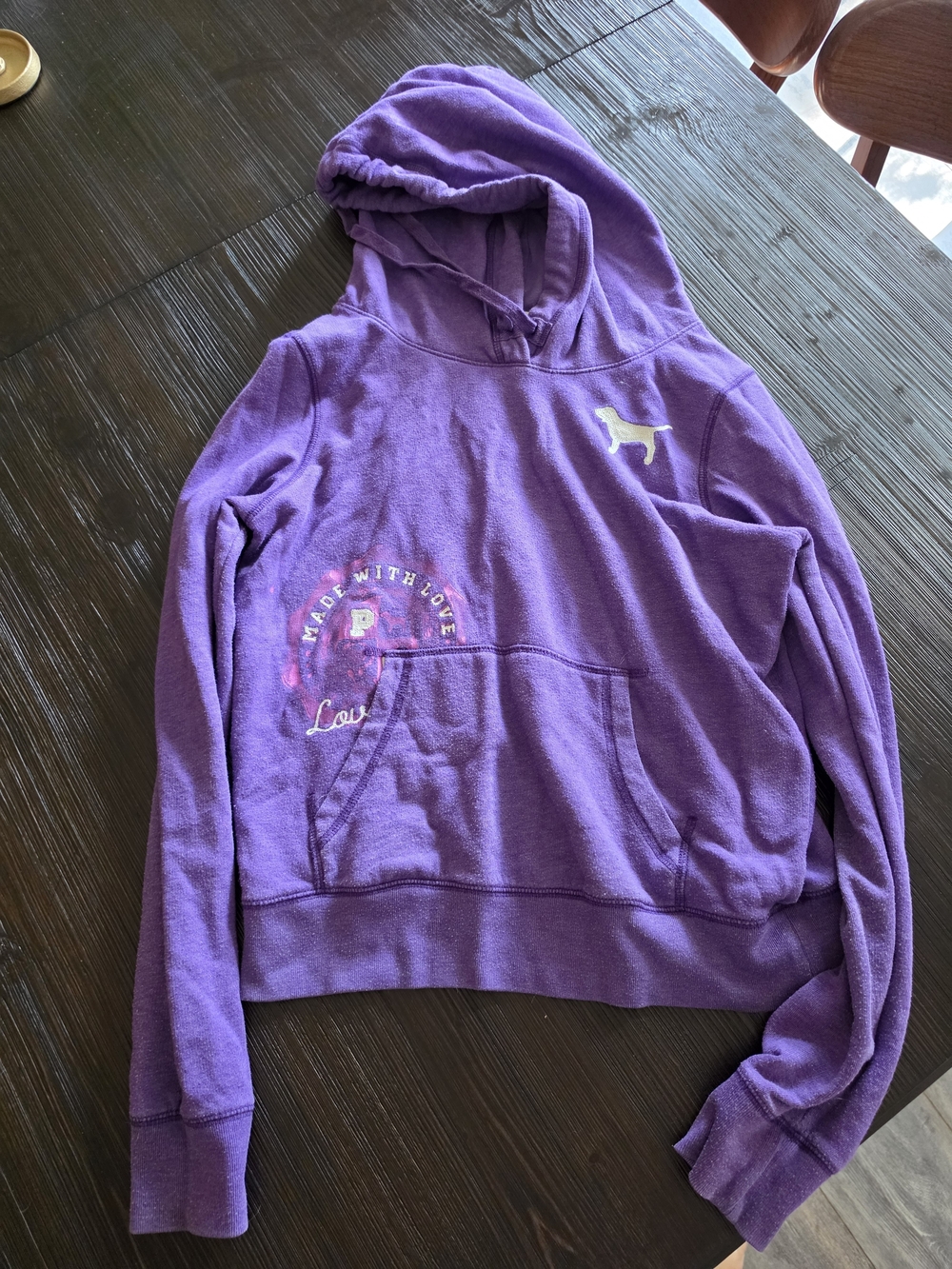 Victoria's Secret PINK Purple Graphic Pullover Hoodie